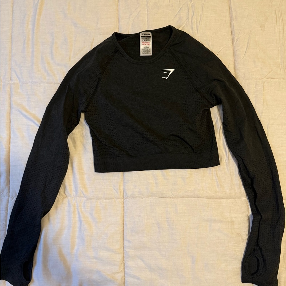 Gymshark Jet Black Cropped Shirt